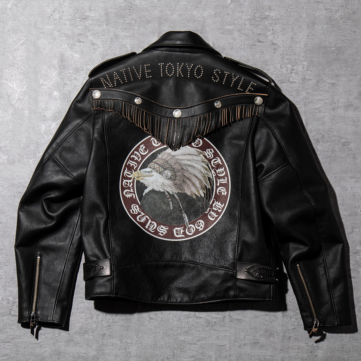 "NATIVE TOKYO STYLE" W RIDERS JKT SP MODEL GOD SUNS×ATSU LEATHER WORKS(BLACK)