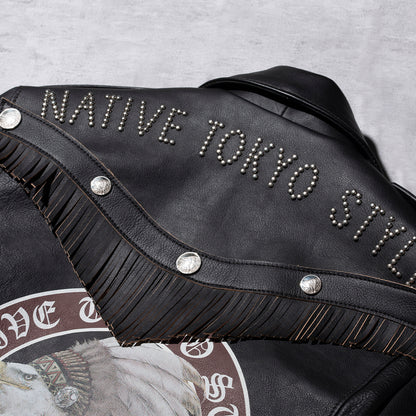 "NATIVE TOKYO STYLE" W RIDERS JKT SP MODEL GOD SUNS×ATSU LEATHER WORKS(BLACK)