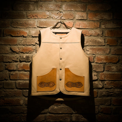 "NATIVE TOKYO STYLE" LEATHER VEST SP MODEL GOD SUNS×ATSU LEATHER WORKS(BEIGE)