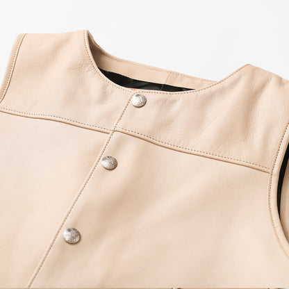 "NATIVE TOKYO STYLE" LEATHER VEST SP MODEL GOD SUNS×ATSU LEATHER WORKS(BEIGE)