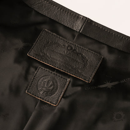 "NATIVE TOKYO STYLE" LEATHER VEST NORMAL MODEL GOD SUNS×ATSU LEATHER WORKS(BLACK)