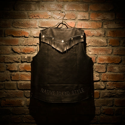 "NATIVE TOKYO STYLE" LEATHER VEST SP MODEL GOD SUNS×ATSU LEATHER WORKS(BLACK)