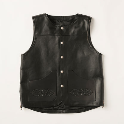 "NATIVE TOKYO STYLE" LEATHER VEST SP MODEL GOD SUNS×ATSU LEATHER WORKS(BLACK)