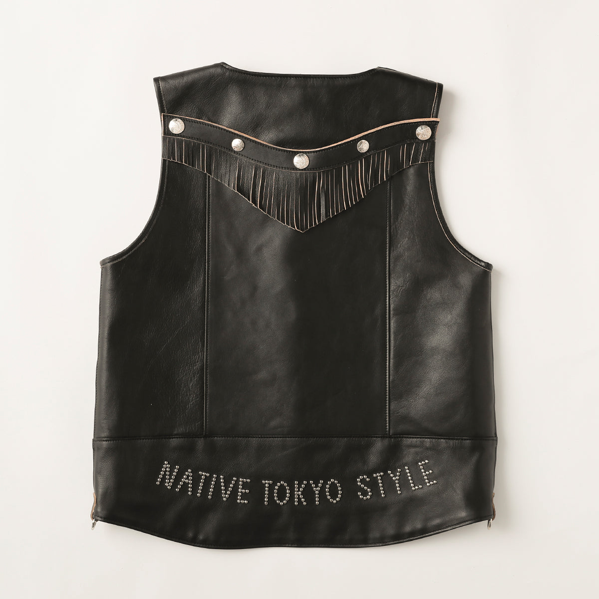 "NATIVE TOKYO STYLE" LEATHER VEST SP MODEL GOD SUNS×ATSU LEATHER WORKS(BLACK)