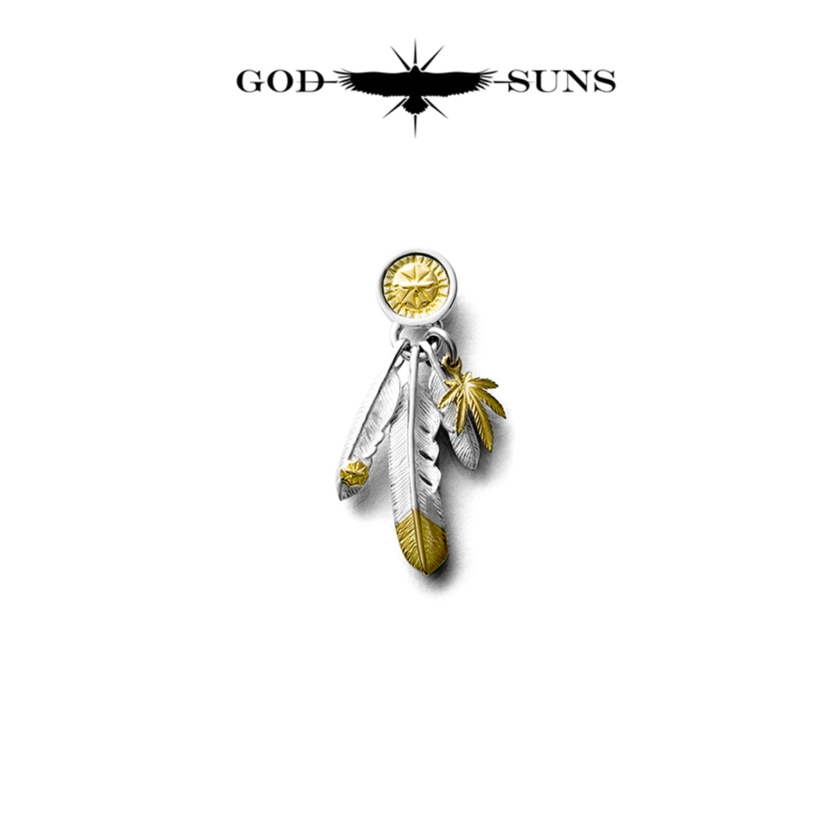 SP Custom Feather x Ganja Earrings - With Seal Metal SP Model (Right) Small SV x K18 TYPE