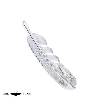 Extra large plain feather with SV metal (right facing) 74mm type