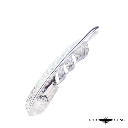 Extra large plain feather with SV metal (right facing) 74mm type