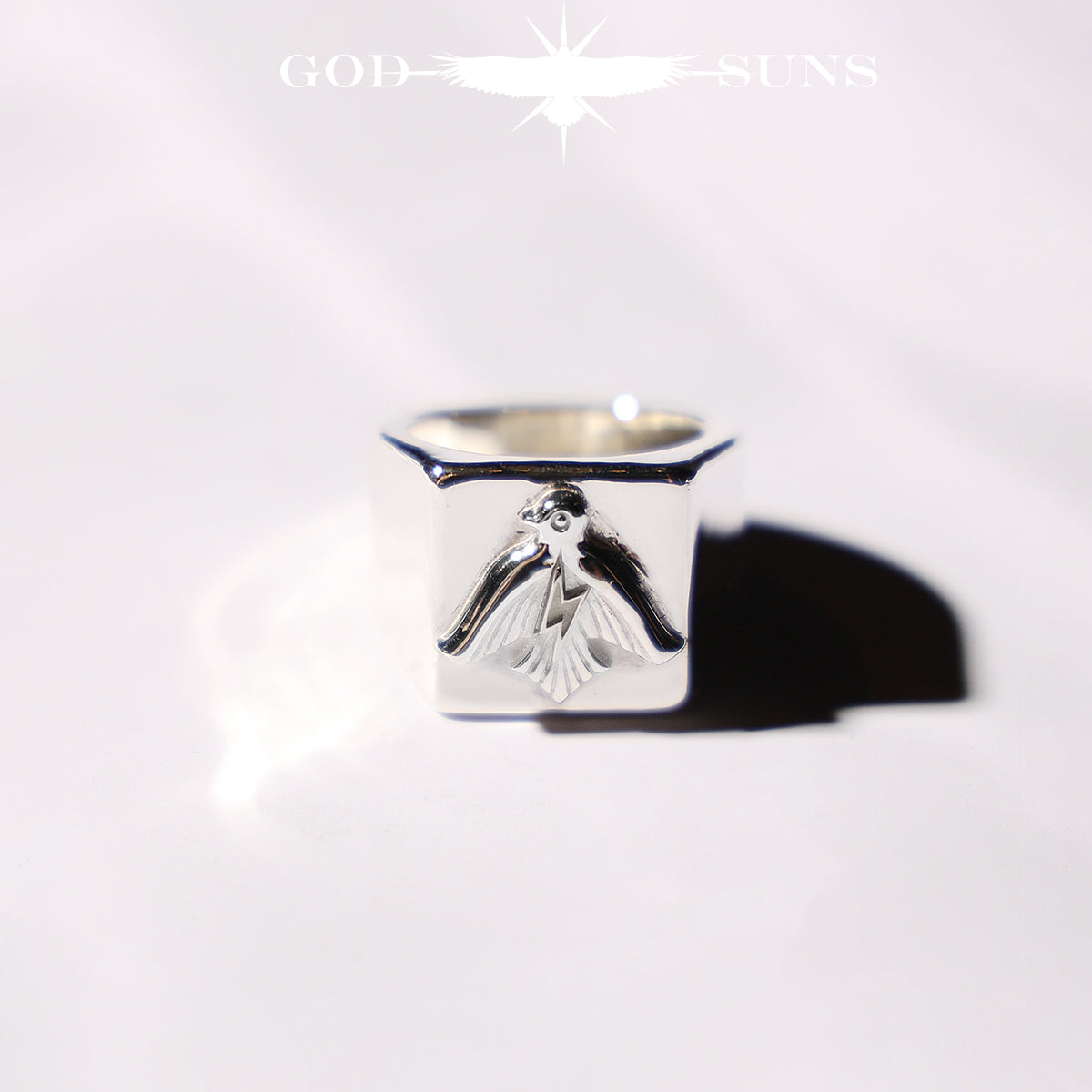 Eagle x Sunburst Ring (SV Plain) Large (Male Eagle)