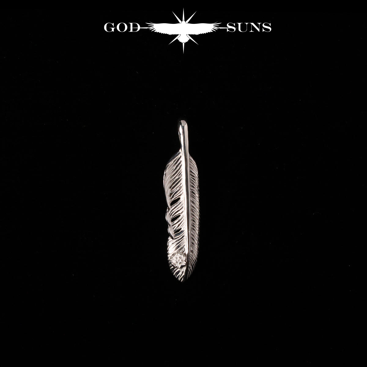 GOD SUNSプレーンフェザーK18ローズメタル付きL（右向き）