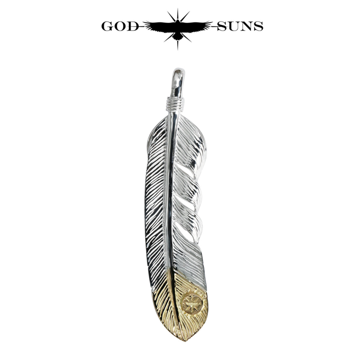 Silver Heart Gold Rope TQ Gold Feather LL (Left Facing) 68mm Type