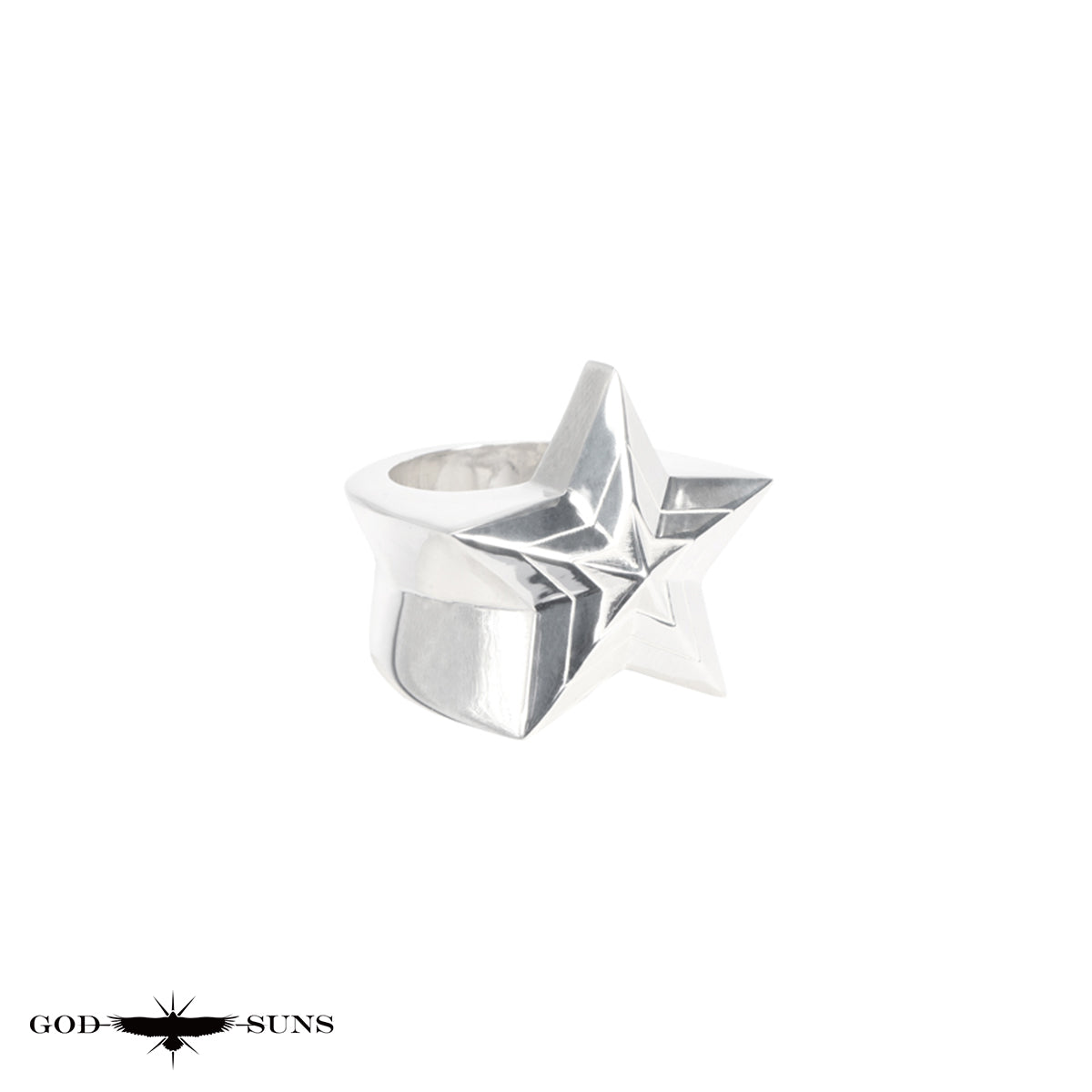 Eagle x Sunburst Ring (SV Plain) Large (Male Eagle)