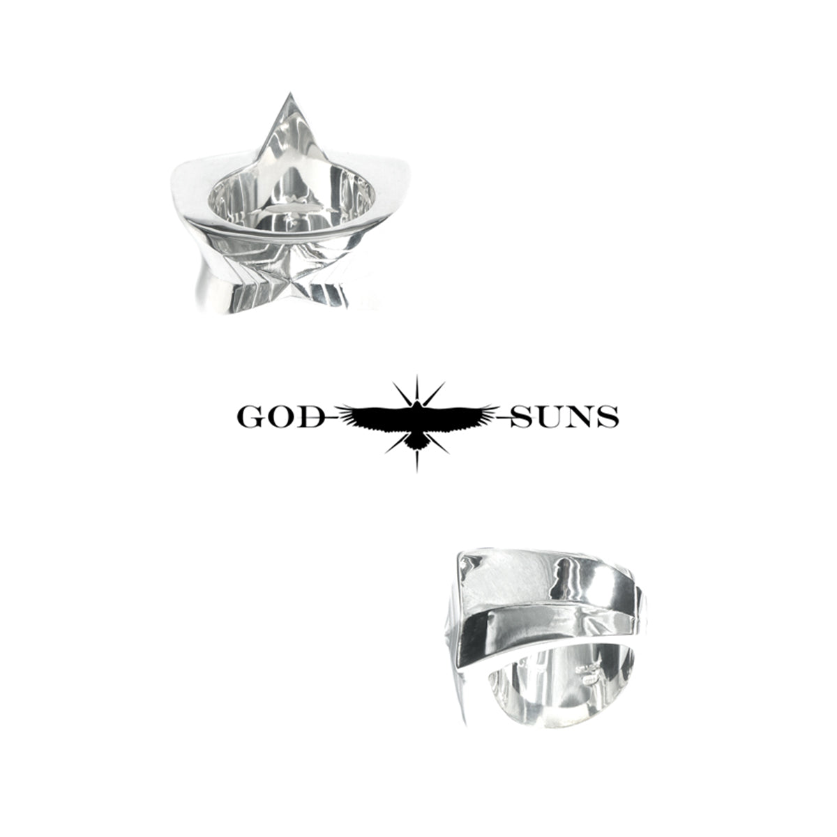 Eagle x Sunburst Ring (SV Plain) Large (Male Eagle)