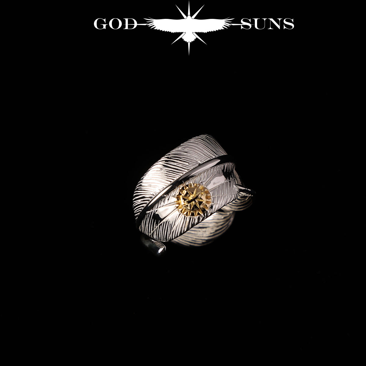Feather ring with K18 metal (regular large)