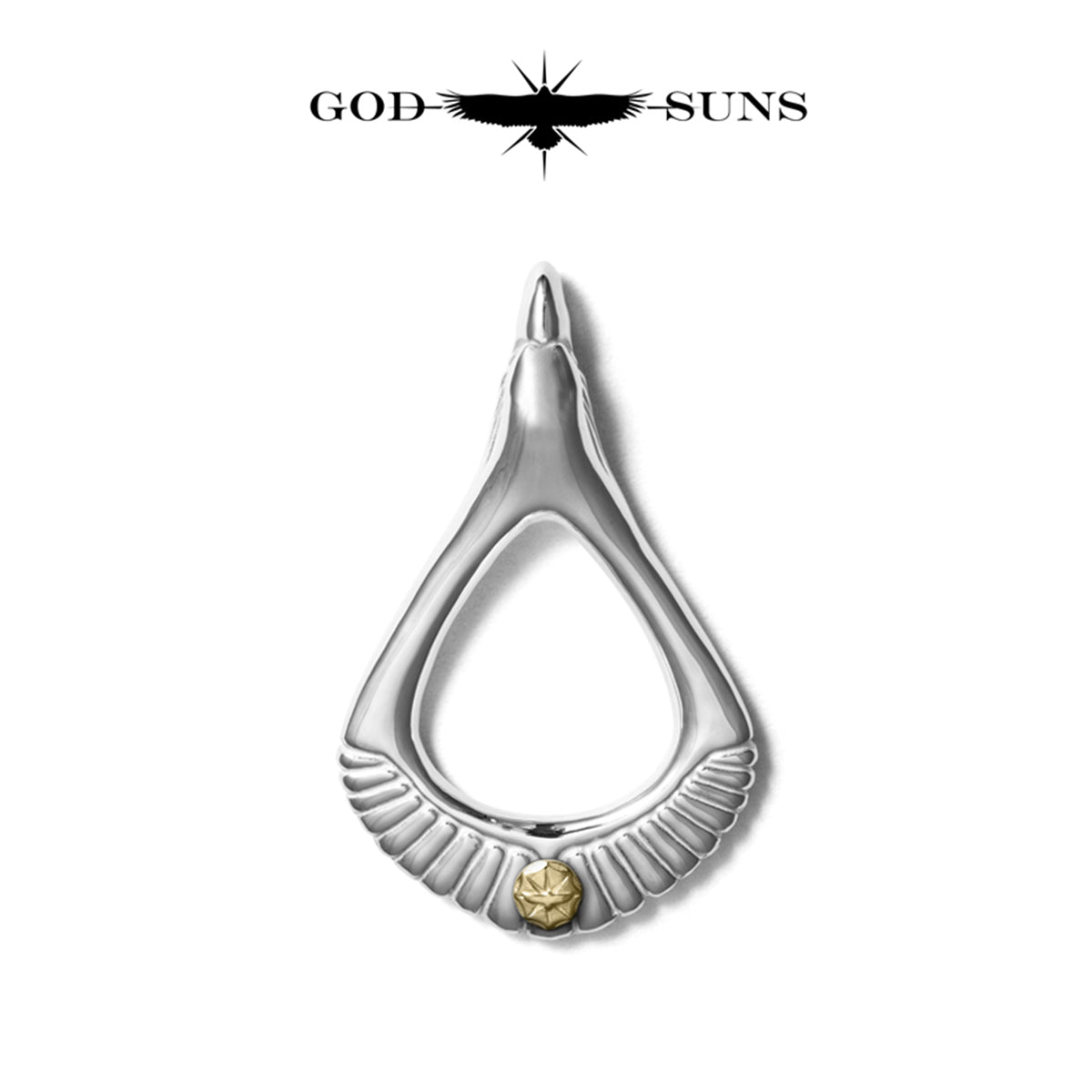 Eagle x Sunburst Pendant Top (SV Plain) Large Male Eagle Model 48mm