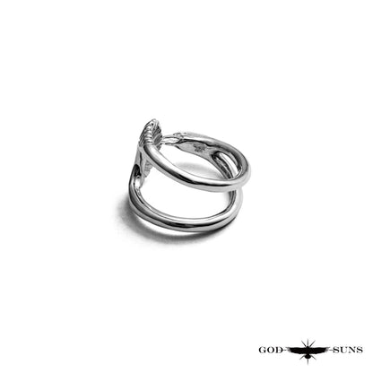 Eagle x Sunburst Ring (SV Plain) Large (Male Eagle)