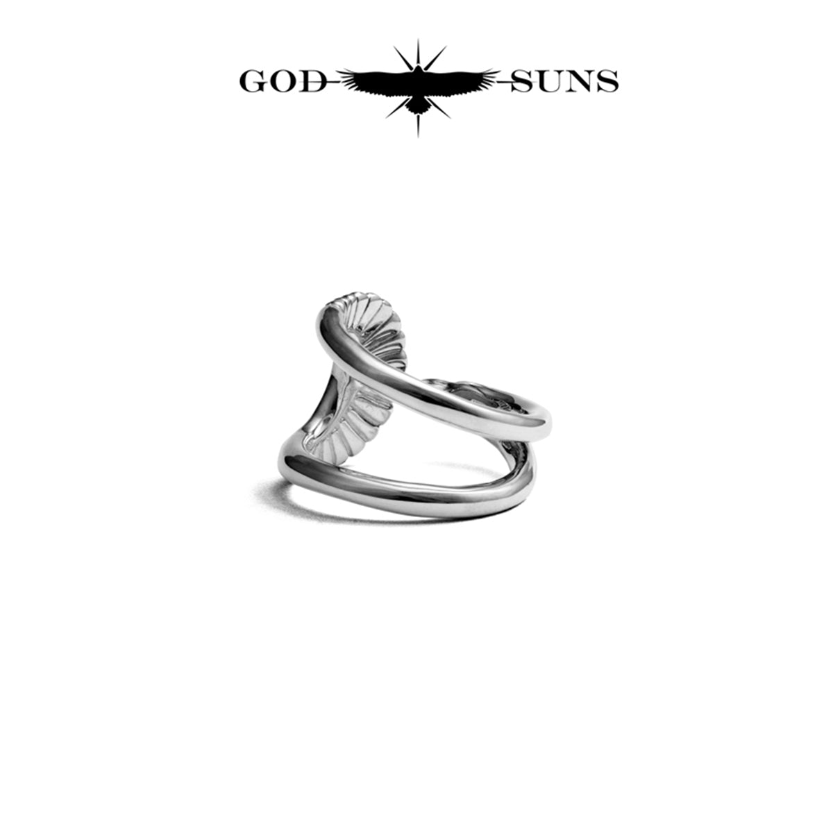 Eagle x Sunburst Ring (SV Plain) Large (Male Eagle)