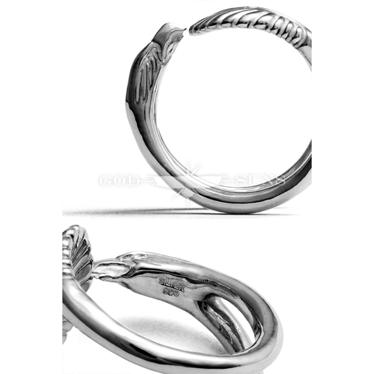 Eagle x Sunburst Ring (SV Plain) Large (Male Eagle)