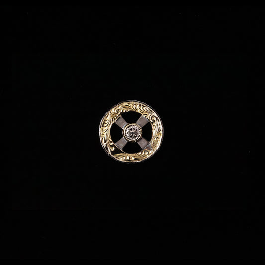 白頭鷲ホイールLL  K18サークル×SVクロス×PTプレート SPメタル付き (PTメタル×K18印台) "唐草彫りTYPE"