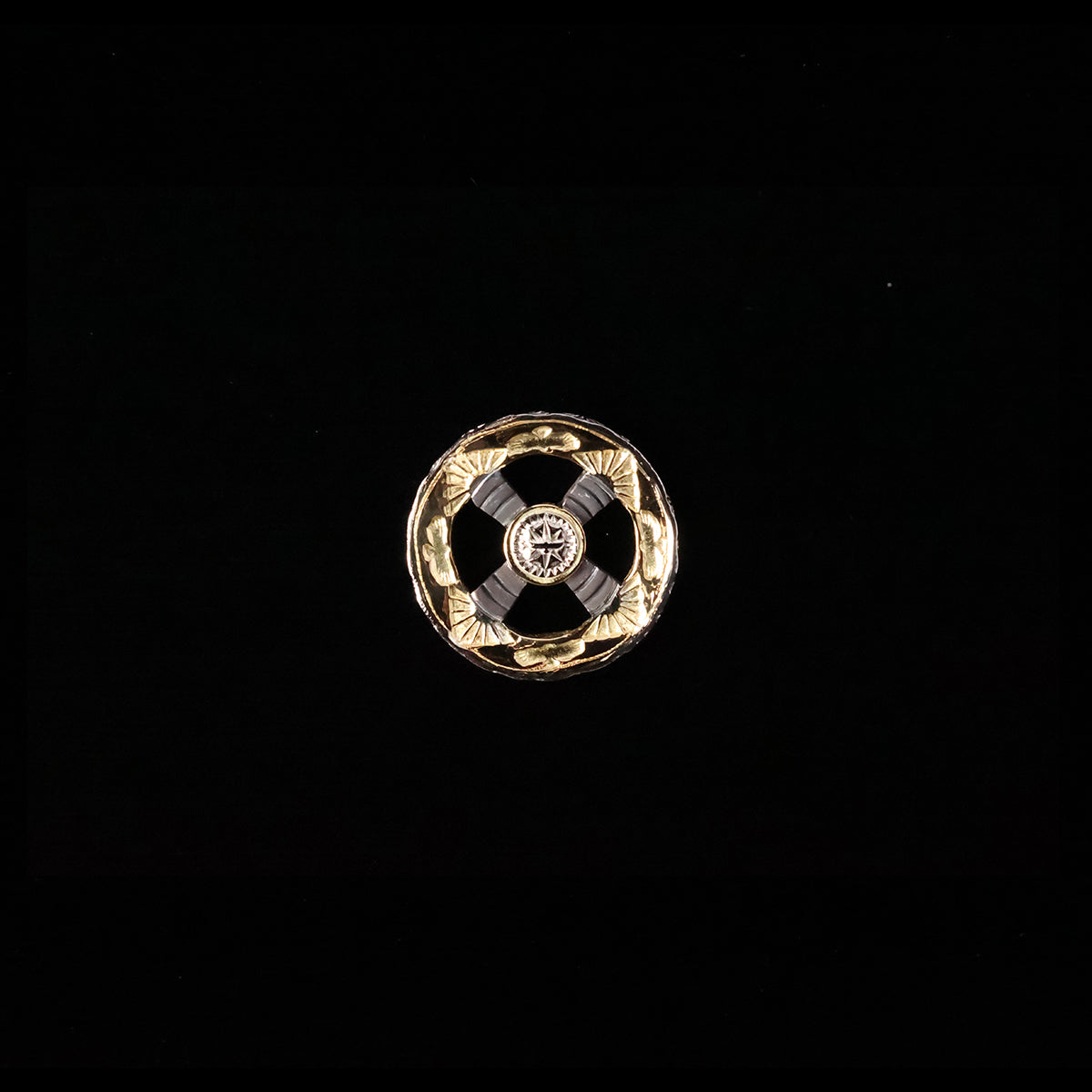 白頭鷲ホイールLL K18サークル×SVクロス×PTプレート SPメタル付き (PTメタル×K18印台)  "イーグル×サンバーストTYPE"